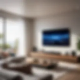 Sleek design of the XGIMI Aura 4K Projector showcased in a modern living room setting